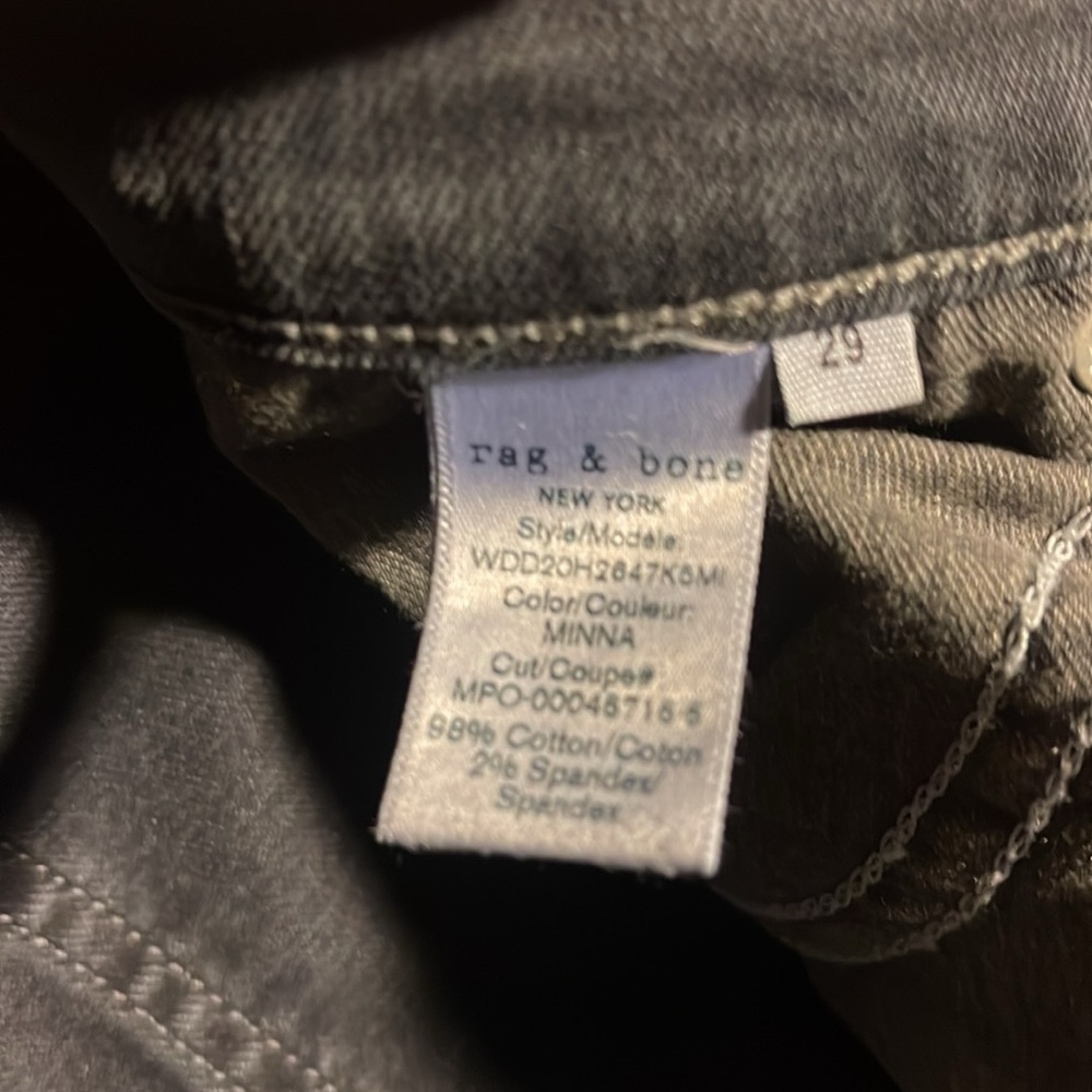 RAG N BONE Grayish black Nina high waisted JEANS/Minna color - Picture 12 of 13